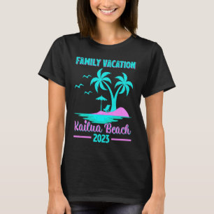 Family Vacation 2023 Palm Tree Hawaii Kailua Beach T-Shirt