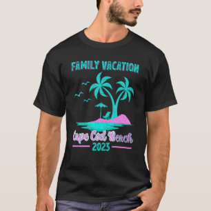 Family Vacation 2023 Palm Tree Massachusetts Cape  T-Shirt