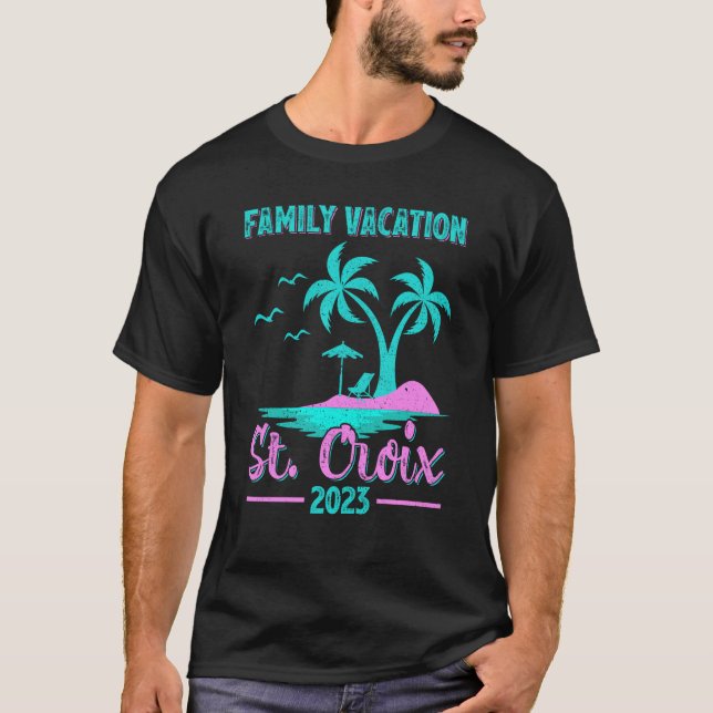 Family Vacation 2023 Palm Tree Virgin Island St Cr T-Shirt (Front)