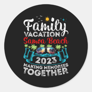 Family Vacation 2023 Polynesian Samoa Beach Classic Round Sticker