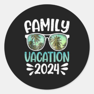 Family Vacation 2024 Family Group Matching Summer  Classic Round Sticker
