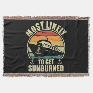 Family Vacation 2024 Most Likely To Get Sunburned Throw Blanket