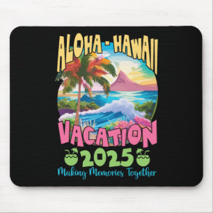 Family Vacation 2025 Aloha Hawaii Hawaiian Matchin Mouse Mat