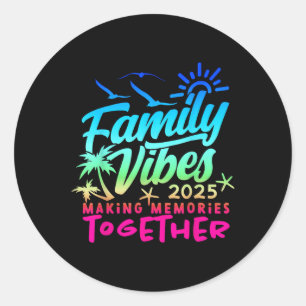 Family Vacation 2025 Beach Matching Family Summer Classic Round Sticker