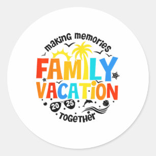 Family Vacation 2025 Beach Matching Family Summer Classic Round Sticker