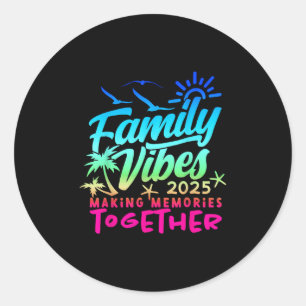 Family Vacation 2025 Beach Matching Family Summer Classic Round Sticker