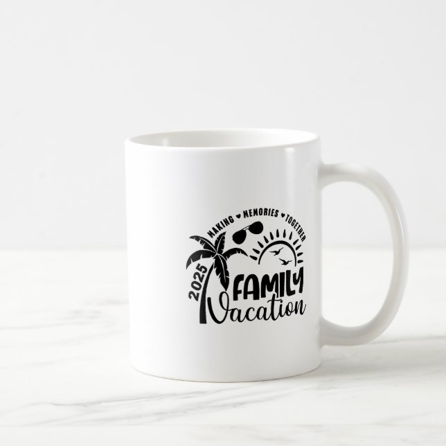 Family Vacation 2025 Beach Matching Family Summer  Coffee Mug (Right)