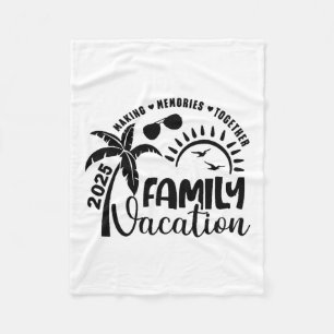 Family Vacation 2025 Beach Matching Family Summer  Fleece Blanket