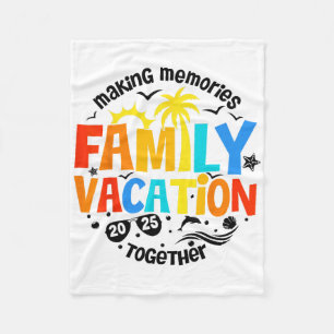 Family Vacation 2025 Beach Matching Family Summer Fleece Blanket