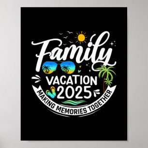 Family Vacation 2025 Beach Matching Family Summer  Poster