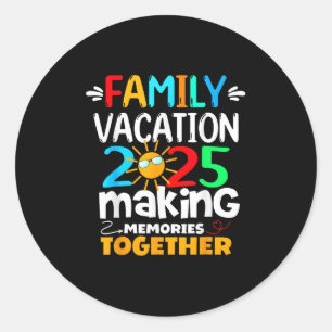 Family Vacation 2025 Beach Matching Summer Family Classic Round Sticker
