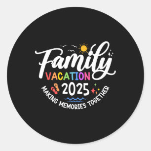 Family Vacation 2025 Beach Matching Summer Vacatio Classic Round Sticker