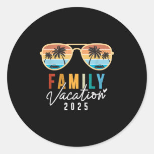 Family Vacation 2025 Beach Summer Men Women Kids M Classic Round Sticker