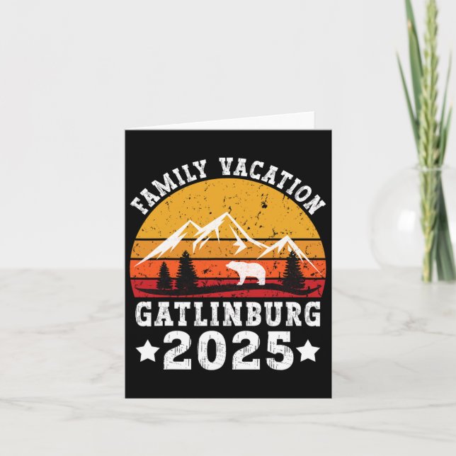 Family Vacation 2025 Gatlinburg Tennessee Smoky Mo Card (Front)