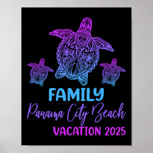 Family Vacation 2025 Sea Turtle Florida Panama Cit Poster