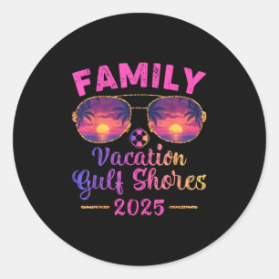 Family Vacation 2025 Sungles Alabama Gulf Shores B Classic Round Sticker