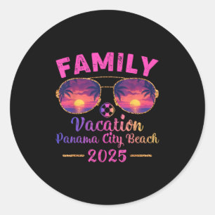 Family Vacation 2025 Sungles Florida Panama City B Classic Round Sticker