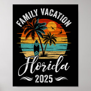 Family Vacation 2025 Vintage Florida Summer Matchi Poster