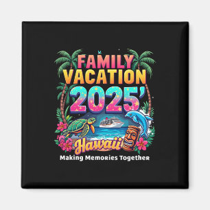 Family Vacation 2025 Vintage Hawaii Summer Matchin Magnet