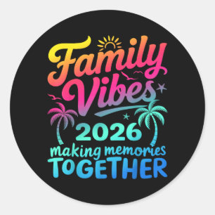 Family Vacation 2026 Beach Matching Family Summer Classic Round Sticker