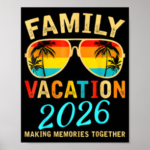 Family Vacation 2026 Beach Matching Summer Poster