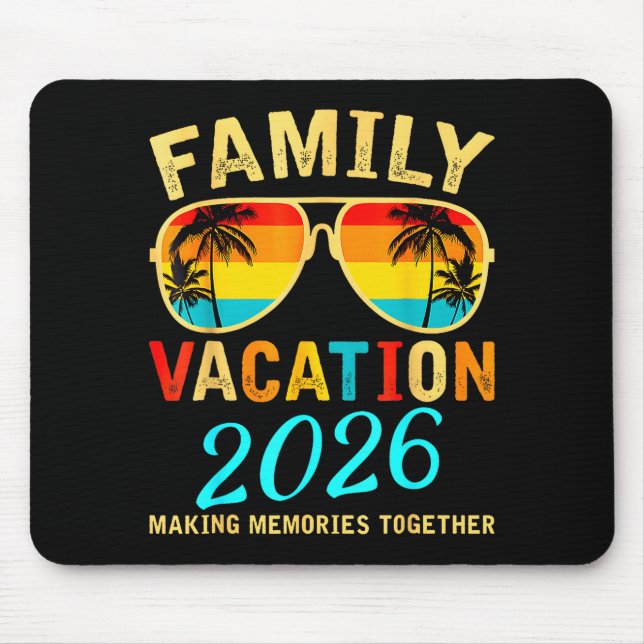 Family Vacation 2026 Beach Matching Summer Vacatio Mouse Mat (Front)