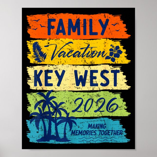 Family Vacation 2026 Key West Matching Summer Vaca Poster (Front)
