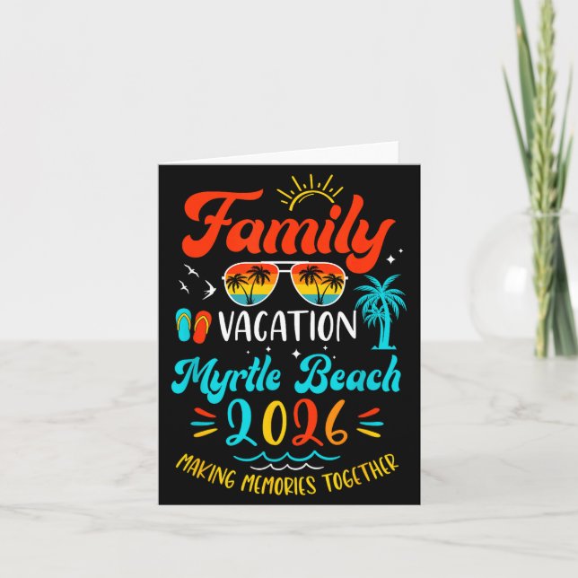Family Vacation 2026 Myrtle Beach Matching Summer  Card (Front)