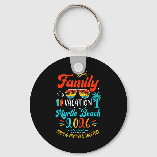 Family Vacation 2026 Myrtle Beach Matching Summer  Key Ring (Front)