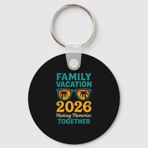 Family Vacation 2026 Tropical Sunset Memories Key Ring