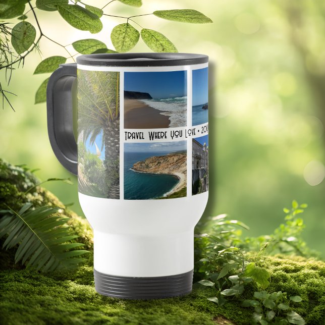 Family Vacation 6 Photo Collage Fun Custom  Travel Mug (Creator Uploaded)