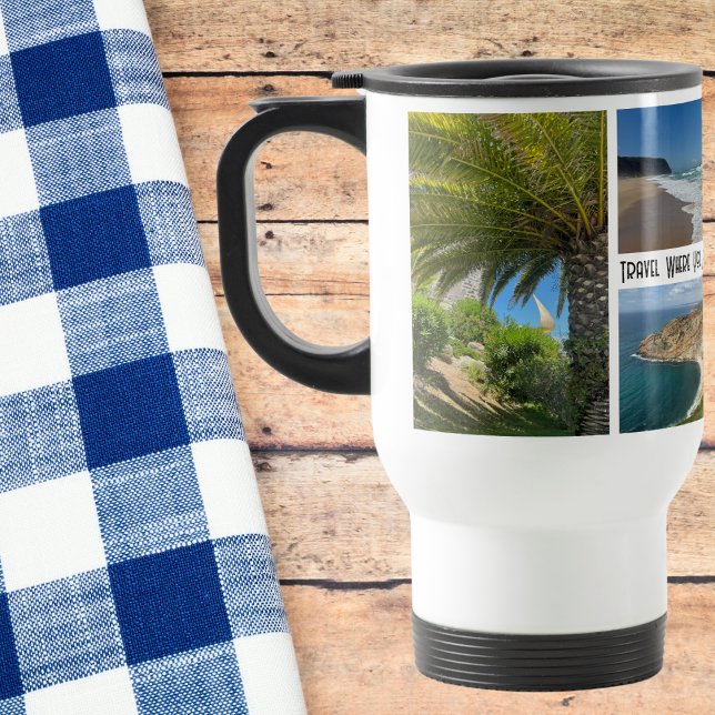 Family Vacation 6 Photo Collage Fun Custom  Travel Mug (Creator Uploaded)