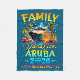 Family Vacation Aruba 2026 Matching Group Summer Fleece Blanket