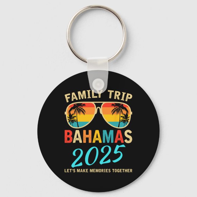 Family Vacation Bahamas 2025 Matching Group Summer Key Ring (Front)