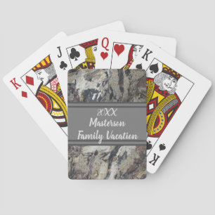 Family Vacation Beach Abstract Pattern Driftwood Playing Cards