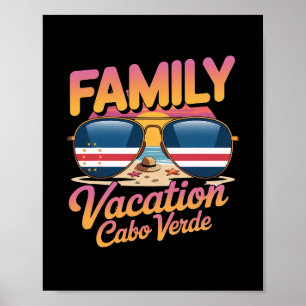 Family Vacation Beach Cabo Verde Pride Verdian Cap Poster