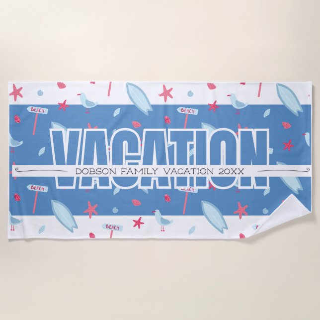 Family Vacation  Beach Towel (Front)