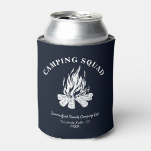 Family Vacation Campfire Camping Trip Custom Can Cooler