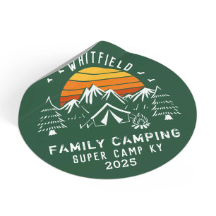 Family Vacation Camping Trip Classic Round Sticker