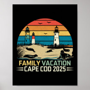 Family Vacation Cape Cod 2025 Coastal Vacation Lig Poster