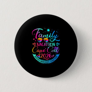Family Vacation Cape Cod 2026 Palm Tree Gift 6 Cm Round Badge