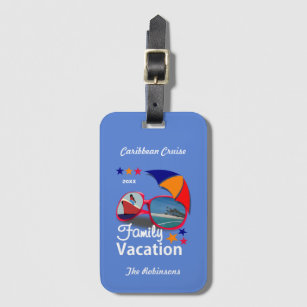 Family Vacation  Cruise Graphic Personalised Luggage Tag