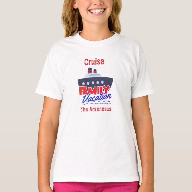  Family Vacation Cruise Personalise White T-Shirt (Front)