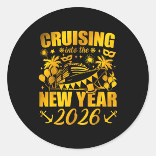 Family Vacation Cruise Ship 2026 New Year Party Cr Classic Round Sticker