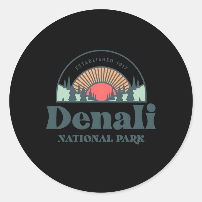 Family Vacation Denali National Park Classic Round Sticker (Front)