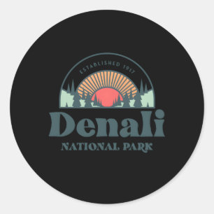 Family Vacation Denali National Park Classic Round Sticker