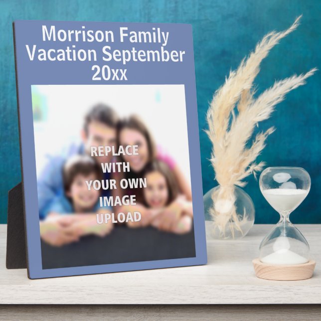 "Family Vacation" - Family Photo on a Plaque (Side)