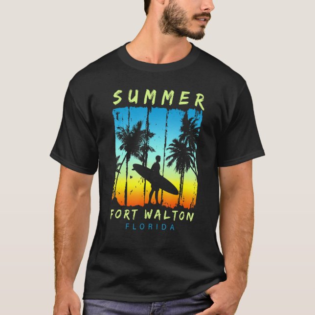 Family Vacation Florida Fort Walton Sunset Beach T-Shirt (Front)