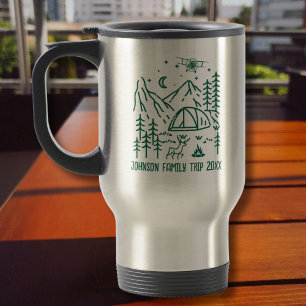 Family Vacation Forest Camping Aeroplane Custom Travel Mug