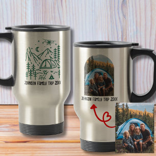 Family Vacation Forest Camping Photo Custom Travel Mug